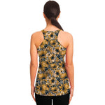 Vintage Sunflower Pattern Print Women's Racerback Tank Top