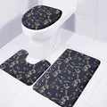 Vintage Sweet Pea Pattern Print 3 Piece Bath Mat Set