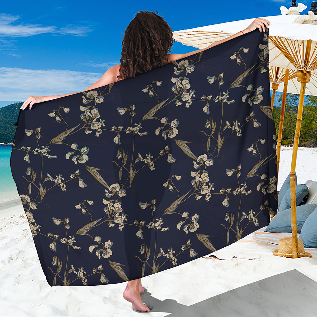 Vintage Sweet Pea Pattern Print Beach Sarong Wrap
