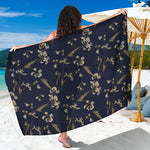Vintage Sweet Pea Pattern Print Beach Sarong Wrap