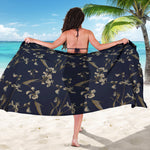 Vintage Sweet Pea Pattern Print Beach Sarong Wrap
