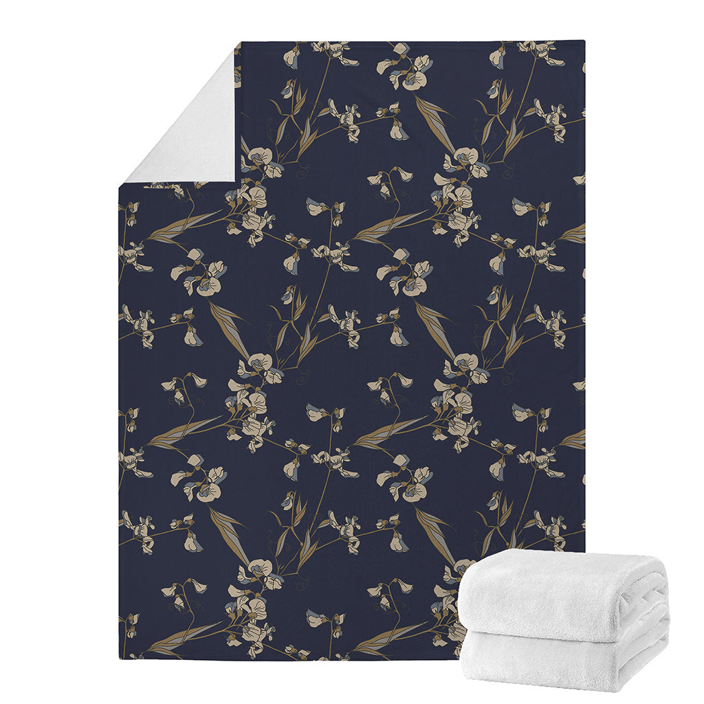 Vintage Sweet Pea Pattern Print Blanket