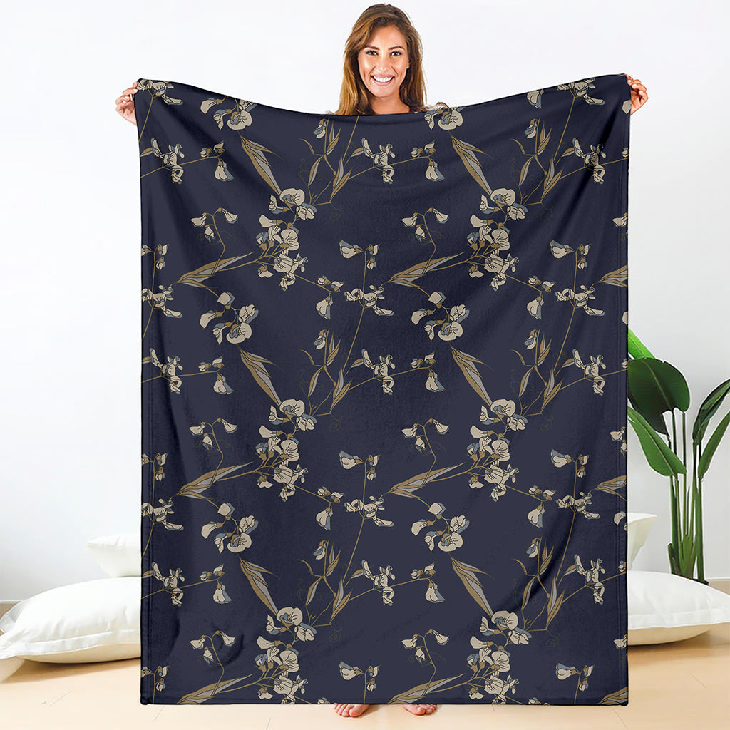 Vintage Sweet Pea Pattern Print Blanket
