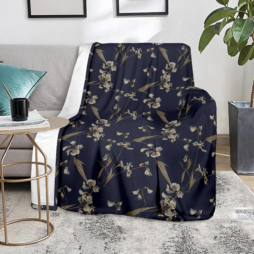 Vintage Sweet Pea Pattern Print Blanket