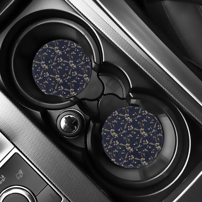 Vintage Sweet Pea Pattern Print Car Coasters