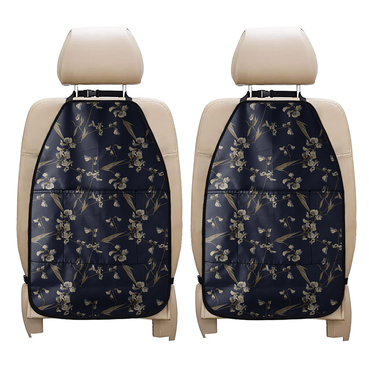 Vintage Sweet Pea Pattern Print Car Seat Organizers