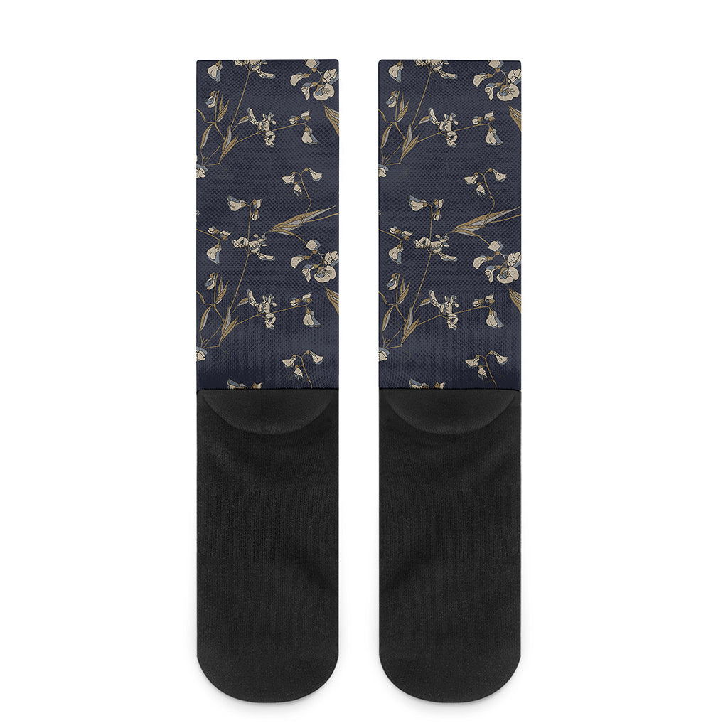 Vintage Sweet Pea Pattern Print Crew Socks