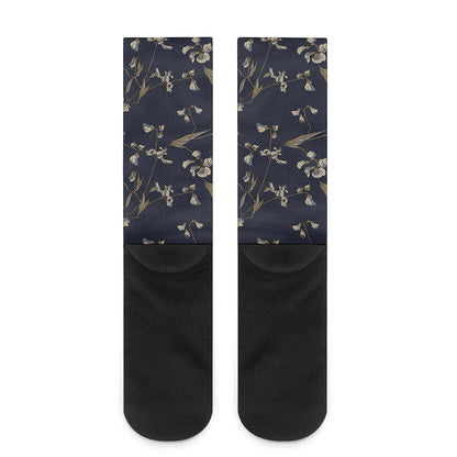 Vintage Sweet Pea Pattern Print Crew Socks