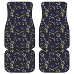 Vintage Sweet Pea Pattern Print Front and Back Car Floor Mats