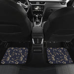 Vintage Sweet Pea Pattern Print Front and Back Car Floor Mats