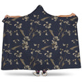 Vintage Sweet Pea Pattern Print Hooded Blanket