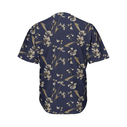 Vintage Sweet Pea Pattern Print Men's Baseball Jersey