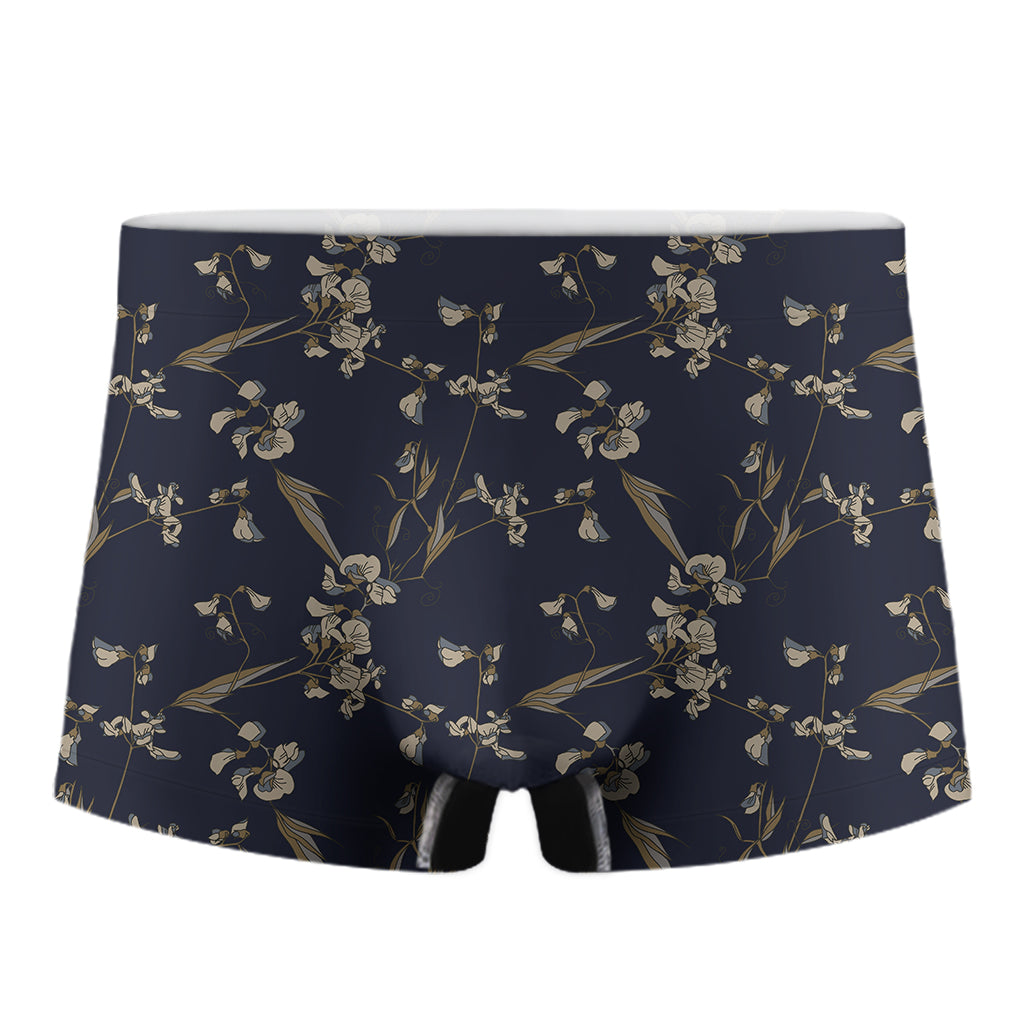 Vintage Sweet Pea Pattern Print Men's Boxer Briefs