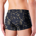 Vintage Sweet Pea Pattern Print Men's Boxer Briefs