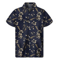 Vintage Sweet Pea Pattern Print Men's Short Sleeve Shirt
