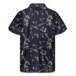 Vintage Sweet Pea Pattern Print Men's Short Sleeve Shirt