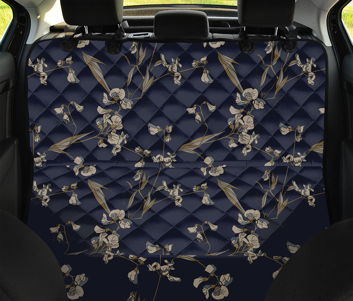 Vintage Sweet Pea Pattern Print Pet Car Back Seat Cover