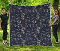 Vintage Sweet Pea Pattern Print Quilt