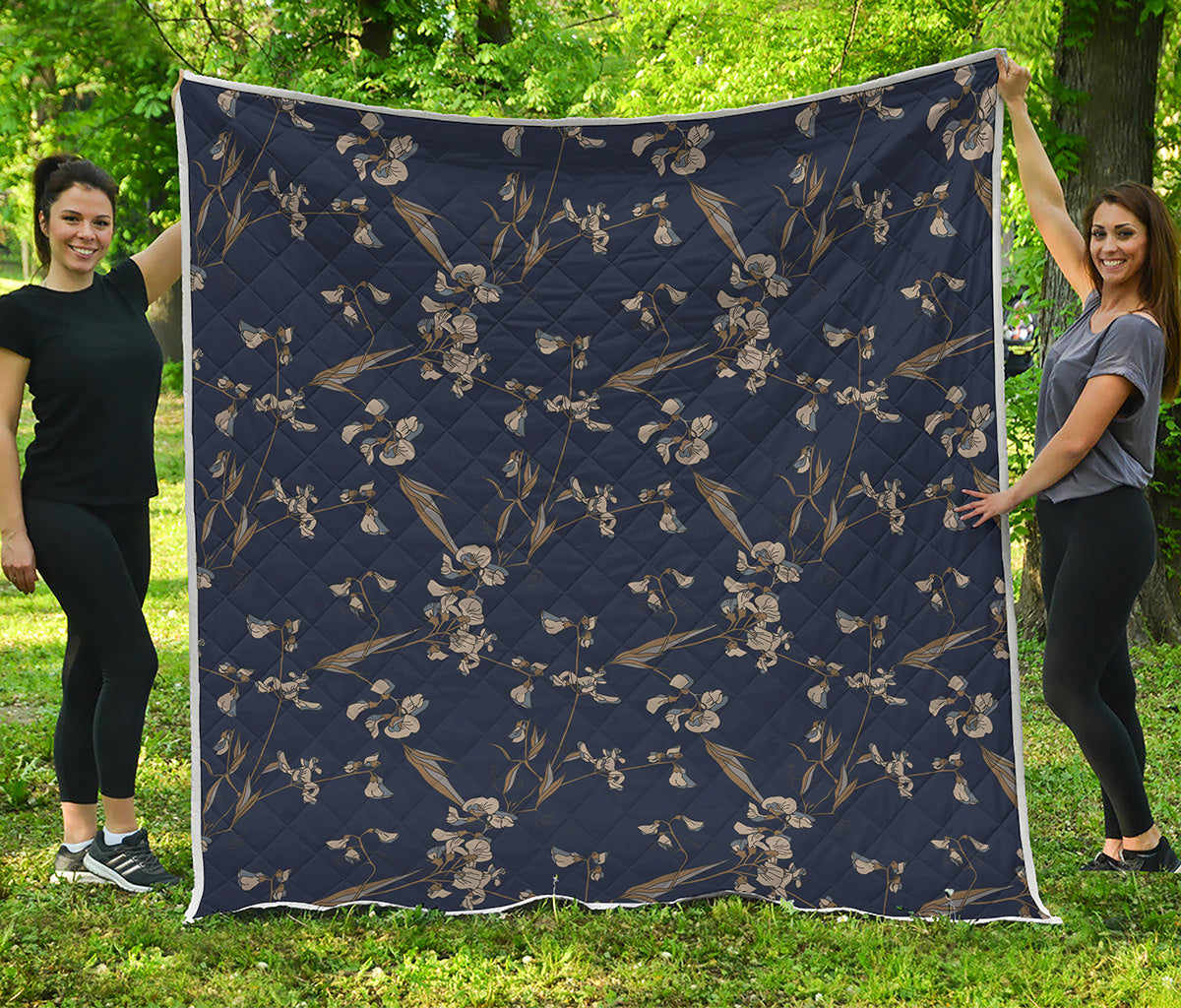 Vintage Sweet Pea Pattern Print Quilt