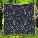 Vintage Sweet Pea Pattern Print Quilt