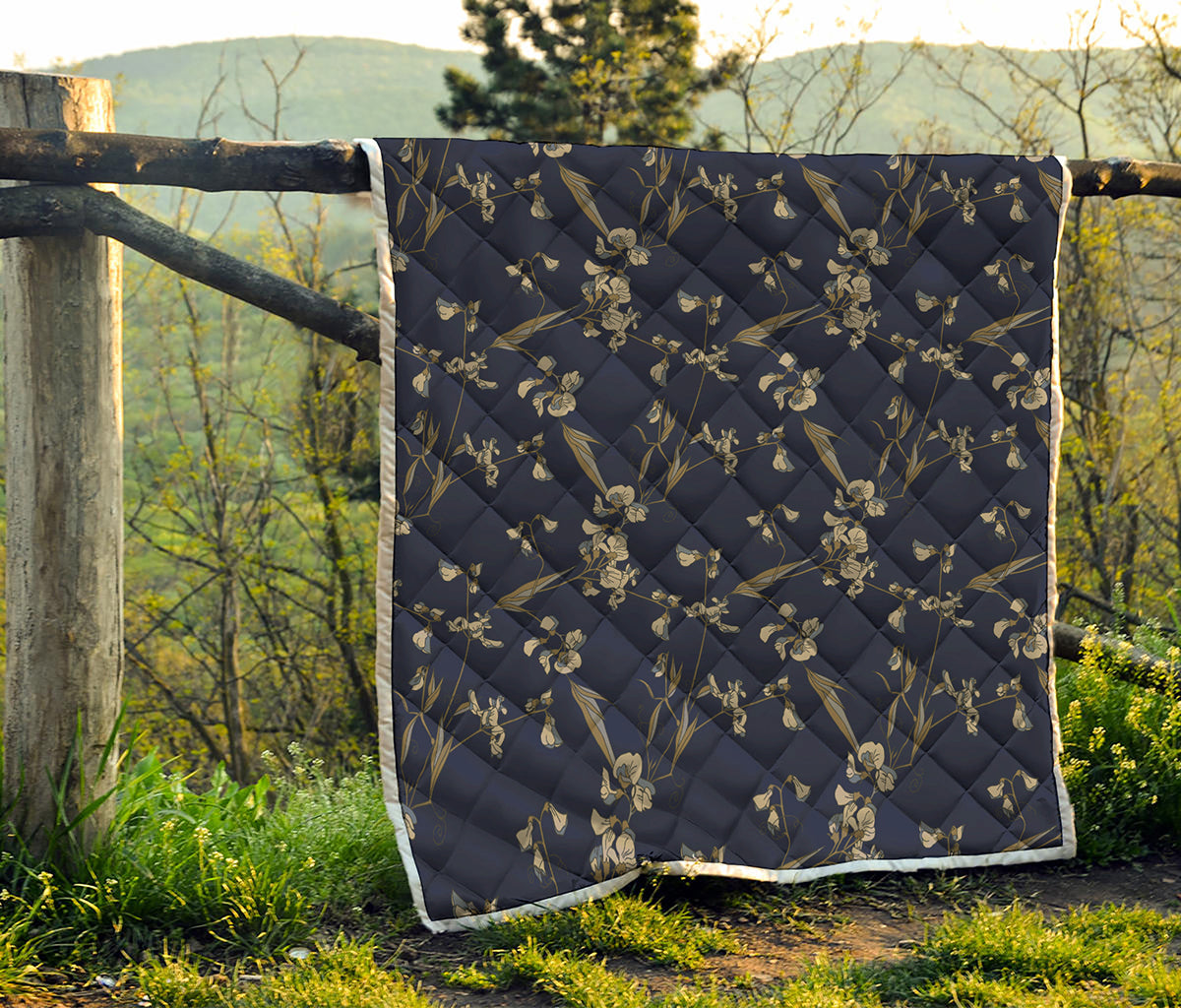 Vintage Sweet Pea Pattern Print Quilt