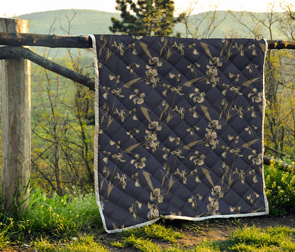Vintage Sweet Pea Pattern Print Quilt