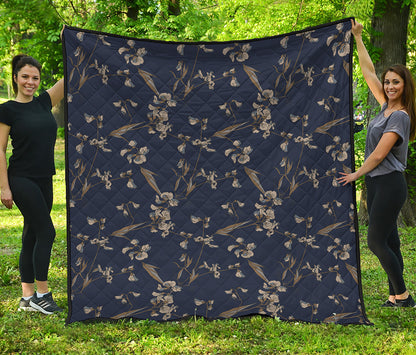 Vintage Sweet Pea Pattern Print Quilt