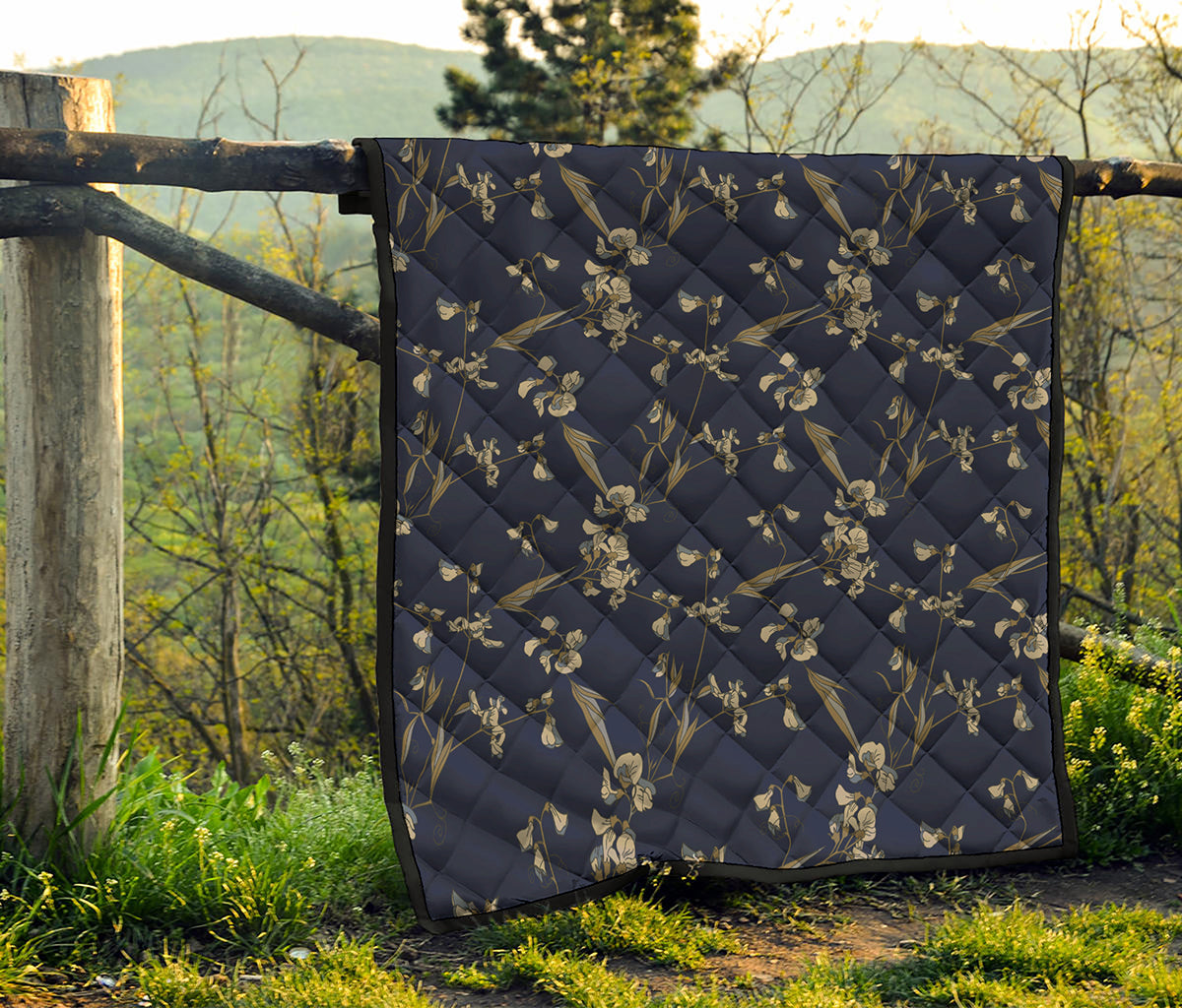 Vintage Sweet Pea Pattern Print Quilt