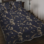 Vintage Sweet Pea Pattern Print Quilt Bed Set