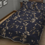 Vintage Sweet Pea Pattern Print Quilt Bed Set