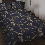 Vintage Sweet Pea Pattern Print Quilt Bed Set