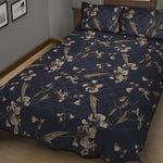 Vintage Sweet Pea Pattern Print Quilt Bed Set
