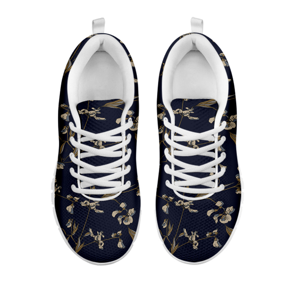 Vintage Sweet Pea Pattern Print White Sneakers
