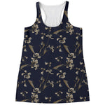 Vintage Sweet Pea Pattern Print Women's Racerback Tank Top
