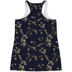 Vintage Sweet Pea Pattern Print Women's Racerback Tank Top