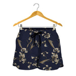 Vintage Sweet Pea Pattern Print Women's Shorts