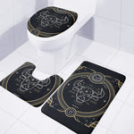 Vintage Taurus Zodiac Sign Print 3 Piece Bath Mat Set