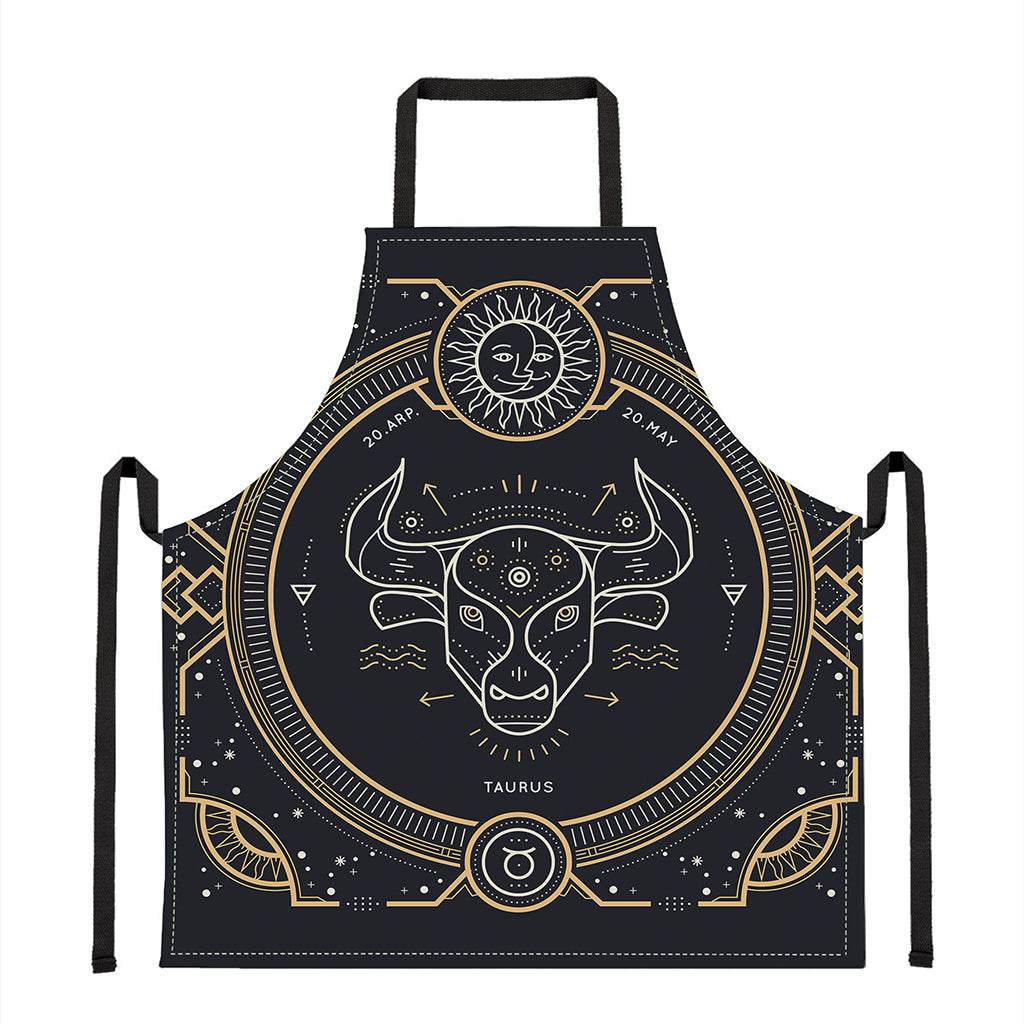 Vintage Taurus Zodiac Sign Print Apron