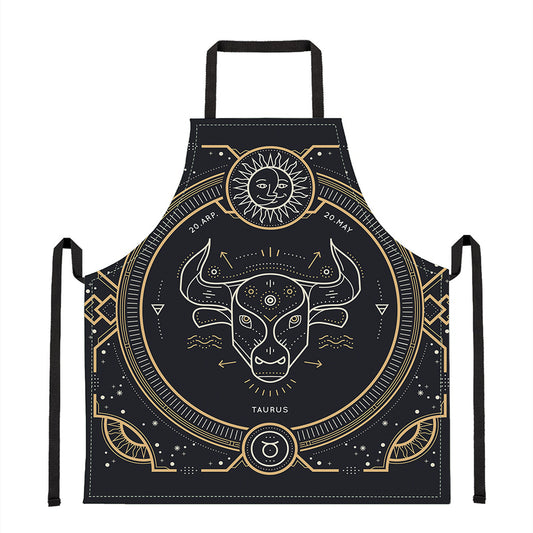 Vintage Taurus Zodiac Sign Print Apron