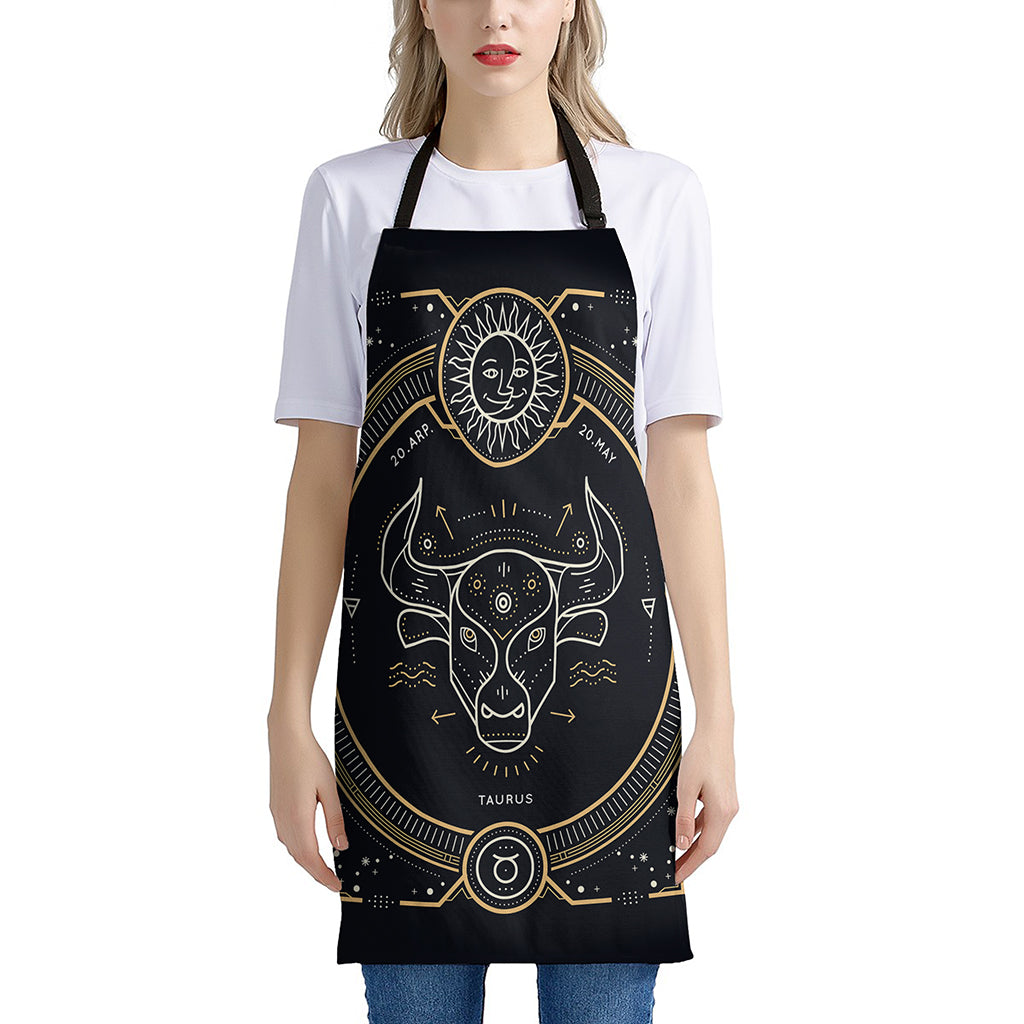 Vintage Taurus Zodiac Sign Print Apron