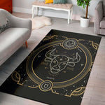 Vintage Taurus Zodiac Sign Print Area Rug