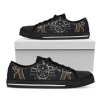 Vintage Taurus Zodiac Sign Print Black Low Top Shoes 