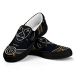 Vintage Taurus Zodiac Sign Print Black Slip On Shoes