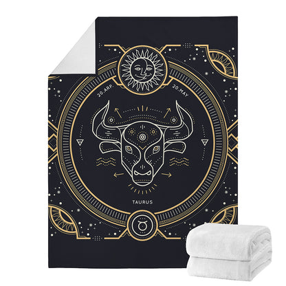 Vintage Taurus Zodiac Sign Print Blanket