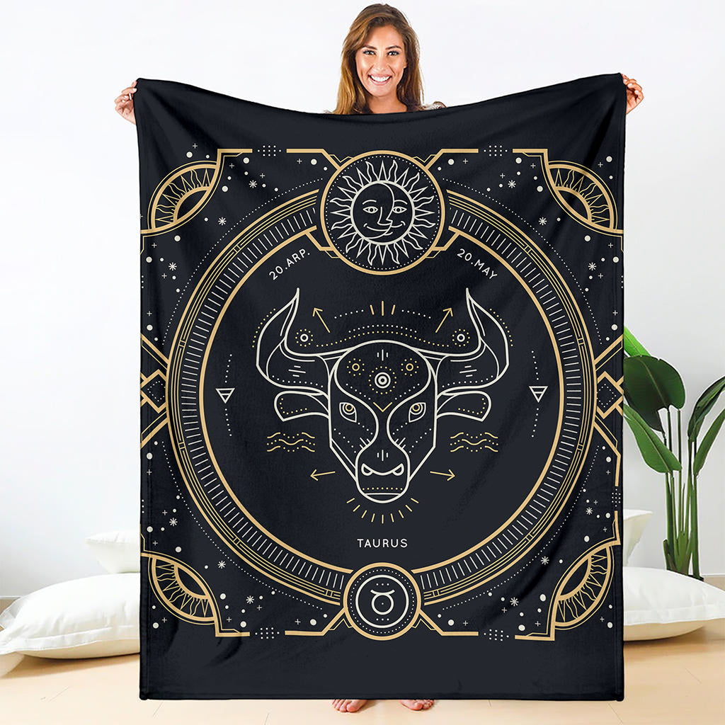 Vintage Taurus Zodiac Sign Print Blanket