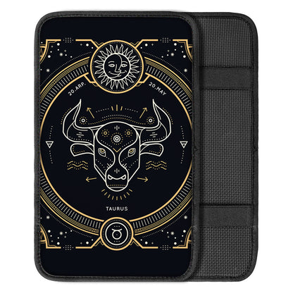 Vintage Taurus Zodiac Sign Print Car Center Console Cover