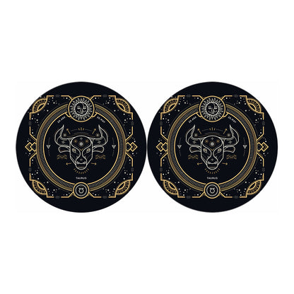 Vintage Taurus Zodiac Sign Print Car Coasters