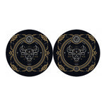Vintage Taurus Zodiac Sign Print Car Coasters