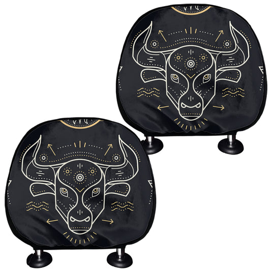 Vintage Taurus Zodiac Sign Print Car Headrest Covers
