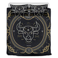 Vintage Taurus Zodiac Sign Print Duvet Cover Bedding Set